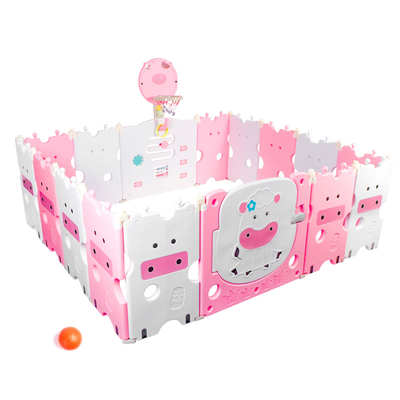Aga4Kids Dječja plastična ograda 186x156x64 cm Roza DZ839