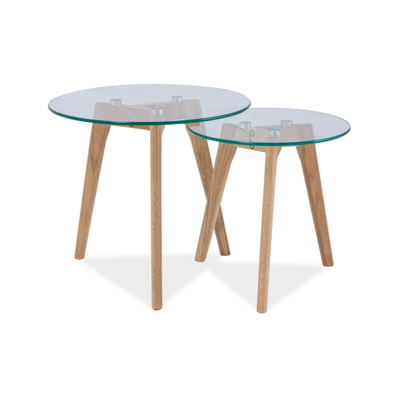 KLUPA OSLO S2 (SET) PROZIRNA/DĽB