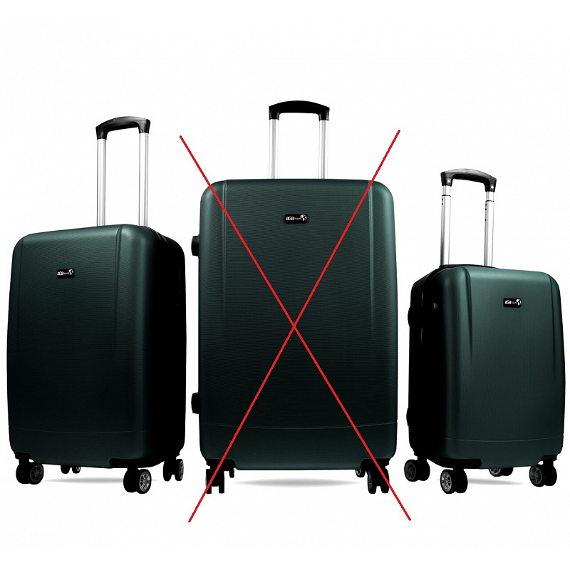 Aga Travel set putnih kofera tamnozelena, vel. M + S, 6CZ020 - II. KLASA