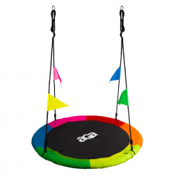 Aga Viseća ljuljačka krug 110 cm Šestobojna s zastavicama