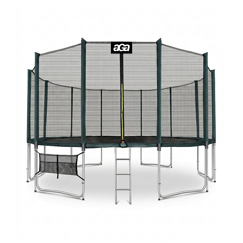 Aga SPORT PRO Trampolin 500 cm Tamno zelena + zaštitna mreža + ljestve + džep za obuću