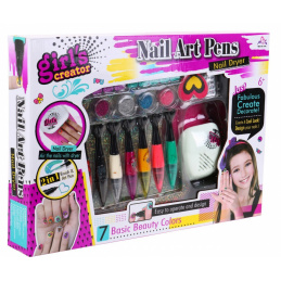 Set za ukrašavanje noktiju za djecu 6+ Sušilo + olovke + pribor