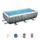 Power Steel 404x201x100 Imitacija ratana 13x6FT BESTWAY 6in1 Rack Pool + pumpa + ljestve