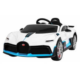Bugatti Divo Dječji autić na baterije bijeli + daljinsko upravljanje + EVA + spori start + LED MP3
