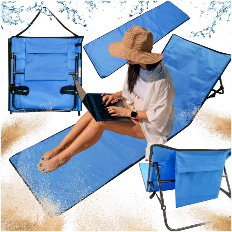 Aga Sklopiva ležaljka za plažu s naslonom 150x47x48cm