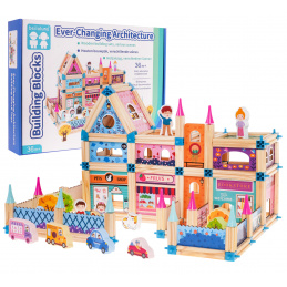 Drvena kuća za princeze za djecu 3+ Kocke 278 el. + Slike + Konektori + Priručnik