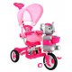 dječji tricikl Elephant Pink + zvukovi + krović + zaštitna pregrada + oslonac za noge + ručka + klizne letvice + prostor za pohranu