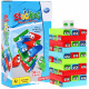 Mini arkadna igra Jenga za djecu 3+ Slaganje tornjeva + 30 šarenih blokova + kocke