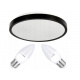 LED stropna svjetiljka 2xE27 IP20 LARI-R BLACK + 2x E27 10W topla bijela svijeća