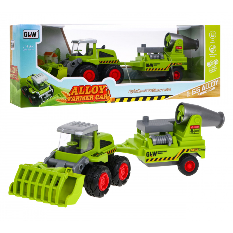 Poljoprivredni utovarivač za djecu 1:55 Traktor s traktorom + prikolica s prskalicom za voćnjak