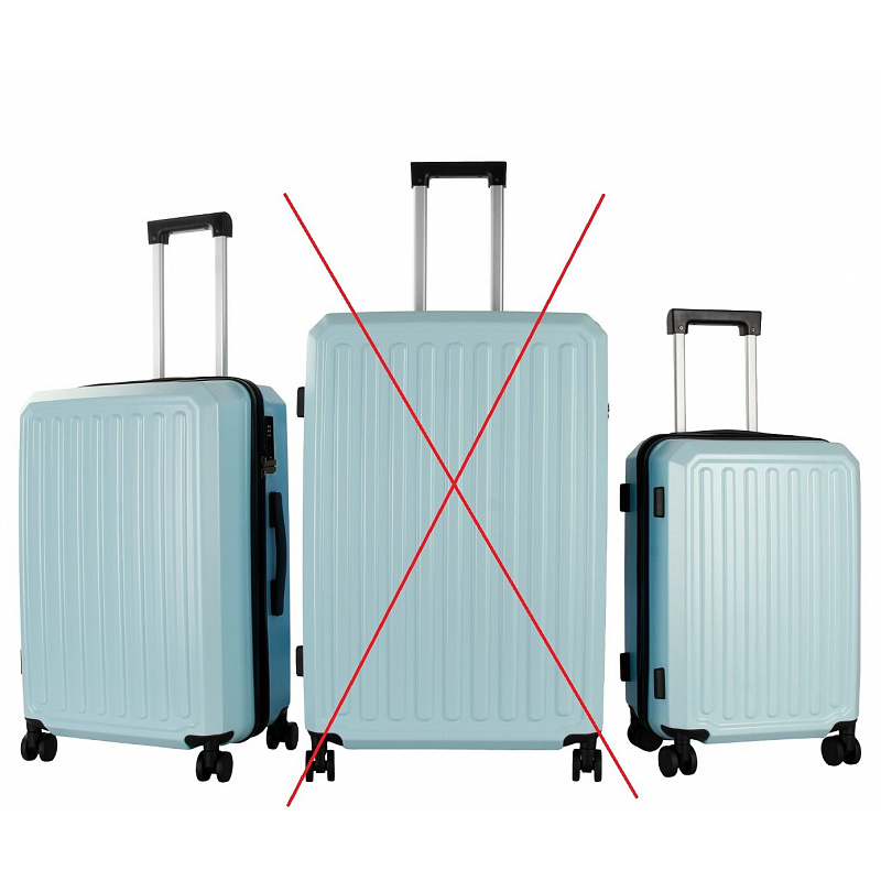Aga Travel Set putnih kofera vel. M+S Plava 6CZ034 - II. KLASA