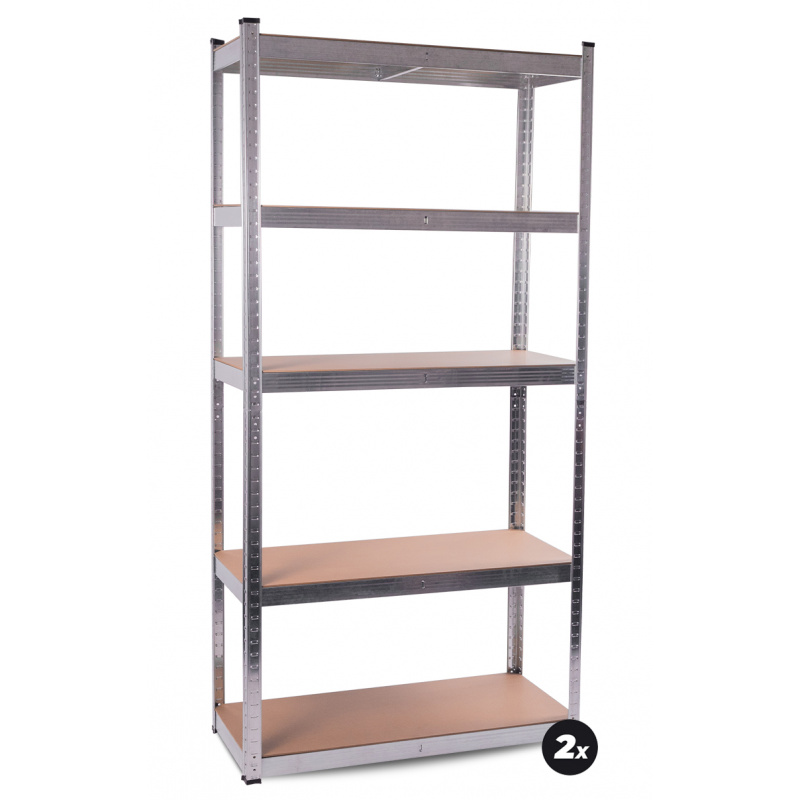 Aga 2x Metalna polica 180x90x40 cm 5 polica