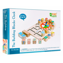Edukativna drvena ploča Sat za djecu 12m+ Uči čitati vrijeme i vremenske uvjete