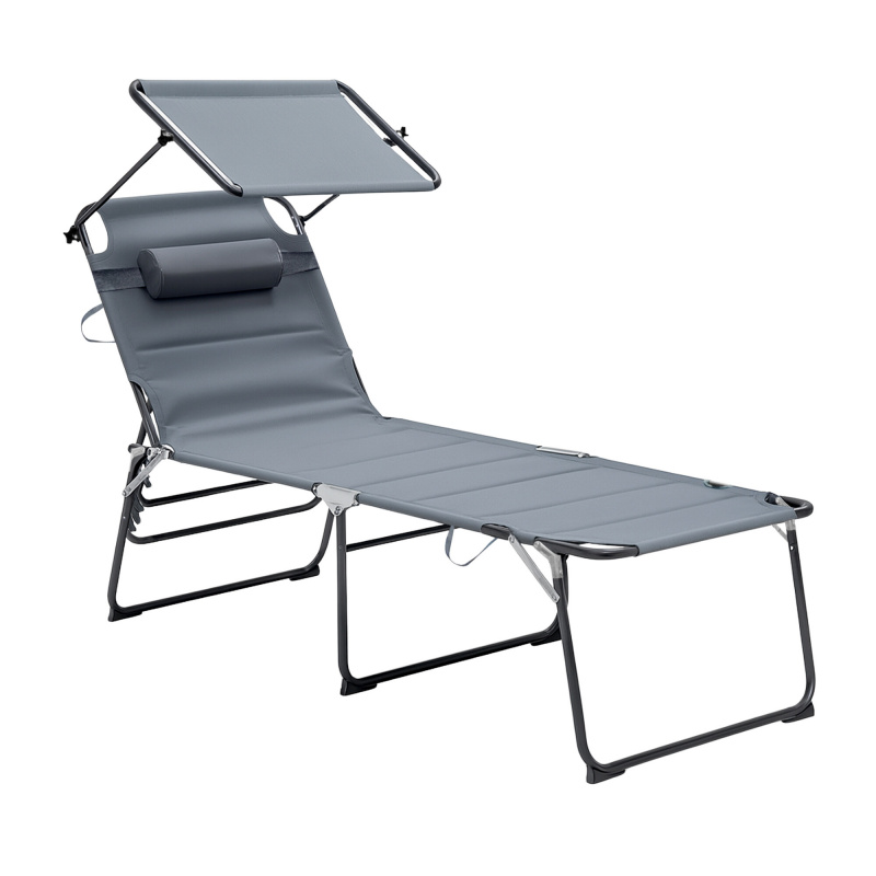 Aga Vrtna ležaljka s krovićem Siva 2DAZ472 - II. Kvaliteta