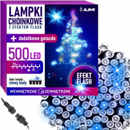 Božićna rasvjeta za stablo 500 LED hladno bijela FLASH