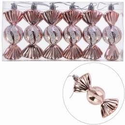 Plastični ukrasi za šećer šest komada šampanjsko ružičasti