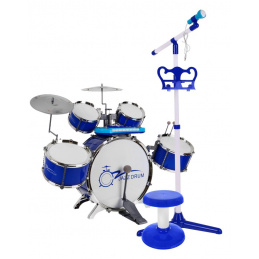 Glazbeni set Percussion + Keyboard + Mikrofon za djecu 3+ plavi zvukovi Svjetla
