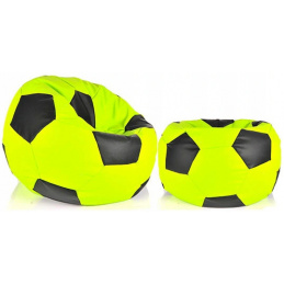Aga Vreća za sjedenje BALL XXXL Crna - Svijetlo zelena + oslonac za noge