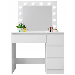 Aga Toaletni stolić s ogledalom i osvjetljenjem Sjajni bijeli 2DAZ707 - II. Kvaliteta