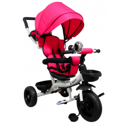 R-Sport Dječji tricikl s vodilicom bez kočnice T4, 360° rotirajući kotači Ružičasta