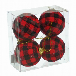 Set od četiri karirane božićne ukrase za bor
