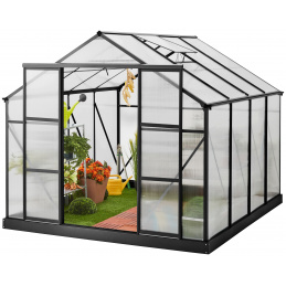 Aga Vrtni staklenik MR4039 294x244x227 cm Crni + osnova