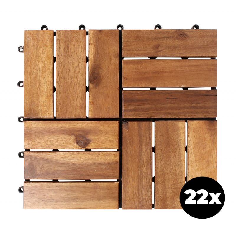 Linder Exclusiv Akacijeve terasne pločice 30x30 cm 22 komada