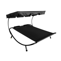 Aga Vrtni ležaljka za dvije osobe s nadstrešnicom Crna
