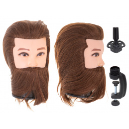 Aga Holičska obuka - glava s bradom BARBER smeđa