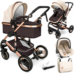Kiduku Kombinirana kolica 3u1 Bež/Smeđa