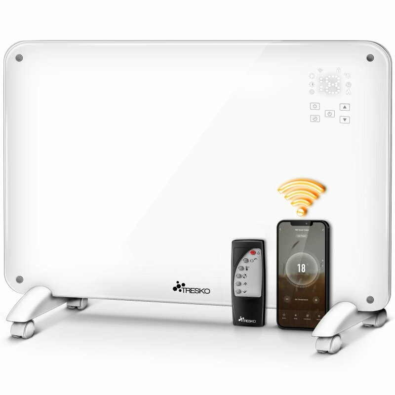 Tresko Stakleni konvektor 2000W WiFi Bijeli