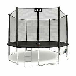 Aga SPORT PRO Trampolin 430 cm Crna + zaštitna mreža + ljestve + džep za obuću