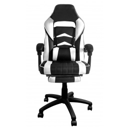Aga Uredska stolica Crno - Bijela s osloncem za noge