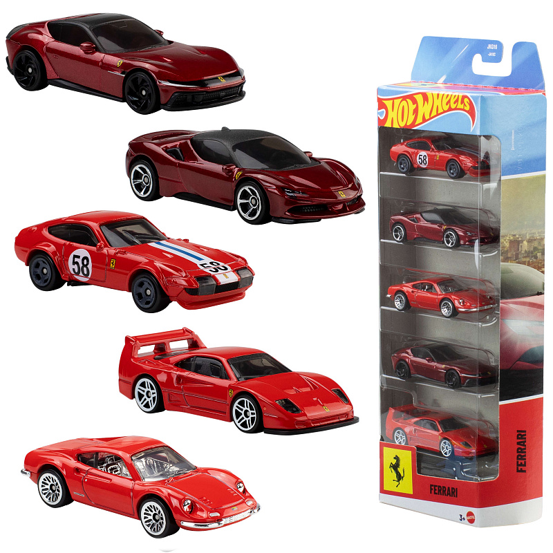 Hot Wheels 5 komada autića Ferrari JLN12