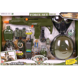 Set vojnika za djecu 3+ Interaktivni efekti 15 el. + Kaciga + Prsluk + Puška + Kratko oružje