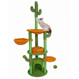 Grebalica za mačke - KAKTUS - zeleno smeđa