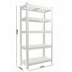 Aga 2x Metalna polica 180x90x30 cm 5 polica
