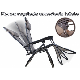 Ležaljka za vrt i plažu Čokolada + naslon za glavu + stalak + podešavanje nagiba