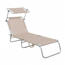 Aga Vrtni podesivi ležaljka sa sjenilom Bež