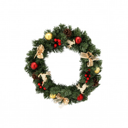 Aga Božićni vijenac 40 cm Crveno-zlatni