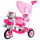 dječji tricikl Elephant Pink + zvukovi + krović + zaštitna pregrada + oslonac za noge + ručka + klizne letvice + prostor za pohranu